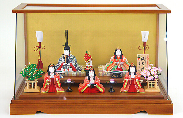 真多呂作　木目込み雛人形　伝統的工芸産業品　桃花雛官女付ケース入セット