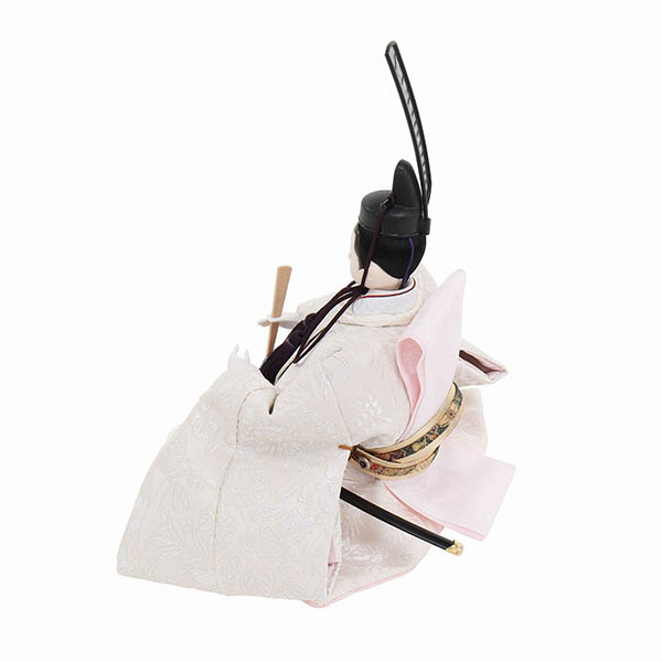 フジキ　 雛人形　御雛 三五親王 柳官女 収納三段飾り 木目 刺繍リボン桜 引き出し式収納箱　詳細画像