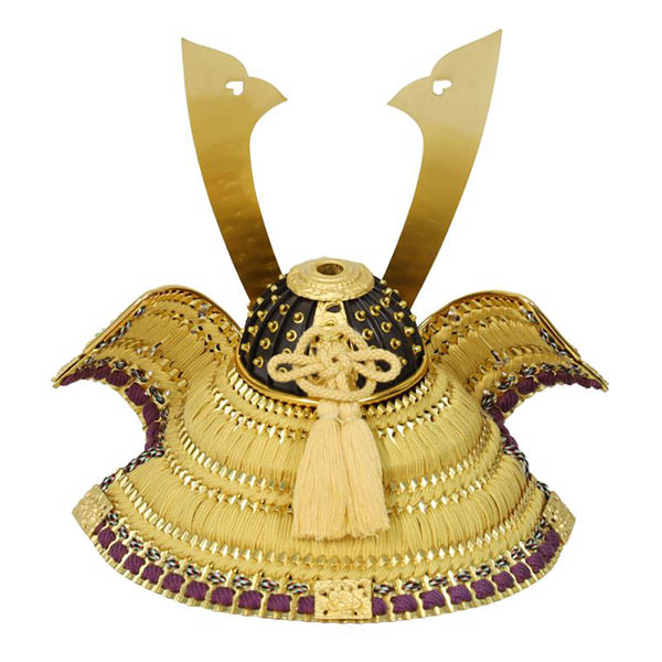 東玉　 五月人形　彩宴 純金箔金茶縅の兜 LEDライト付き 兜 平飾り　詳細画像