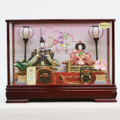 雛人形: 久月 ケース飾り 親王飾り 芥子親王 ガラスケース
