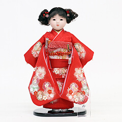 雛人形: 松寿作 市松人形 切嵌京刺繍