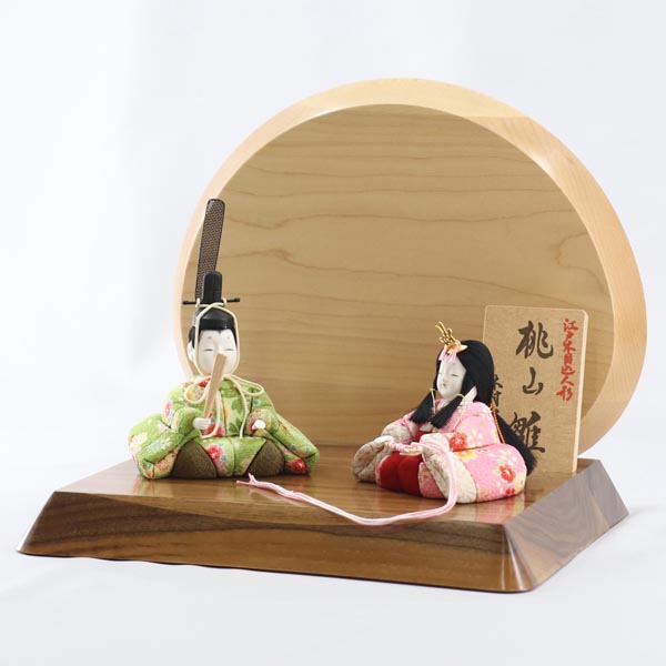 一秀　 雛人形　親王飾り 桃山雛 高級木材使用台屏風　詳細画像