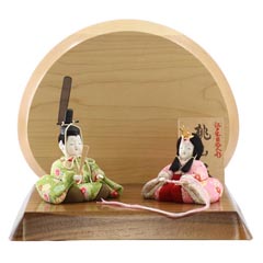 雛人形: 親王飾り 桃山雛 高級木材使用台屏風