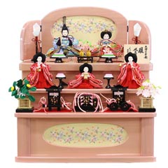 雛人形: 久月 収納三段飾り 小芥子親王 小芥子官女 五人飾り