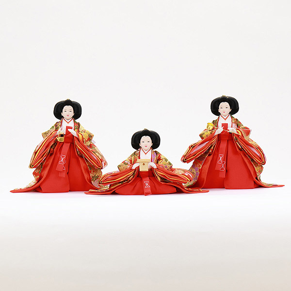 　フジキ　雛人形　雛ごよみ 京八番親王 六寸官女 五人揃い 三段飾り　詳細画像