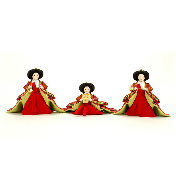 　フジキ　雛人形　雛ごよみ 京九番親王 五寸官女 五人揃い 三段飾り　詳細画像