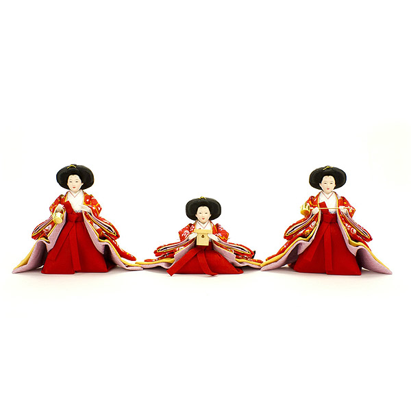 　フジキ　雛人形　雛ごよみ 三五親王 芥子官女 五人揃い 三段飾り　詳細画像