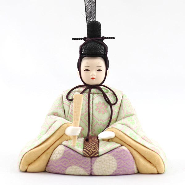 一秀　 雛人形　さくらさくら 親王飾り 透かし麻の葉模様 木製 円形 三日月形飾り台 (小)　詳細画像