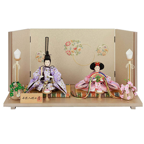 衣裳着 小芥子 親王飾り 三曲月花刺繍屏風
