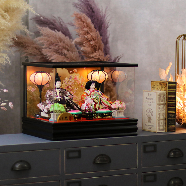 久月　 雛人形　久月 衣裳着 ケース入り 小芥子親王 アクリルケース飾り　詳細画像