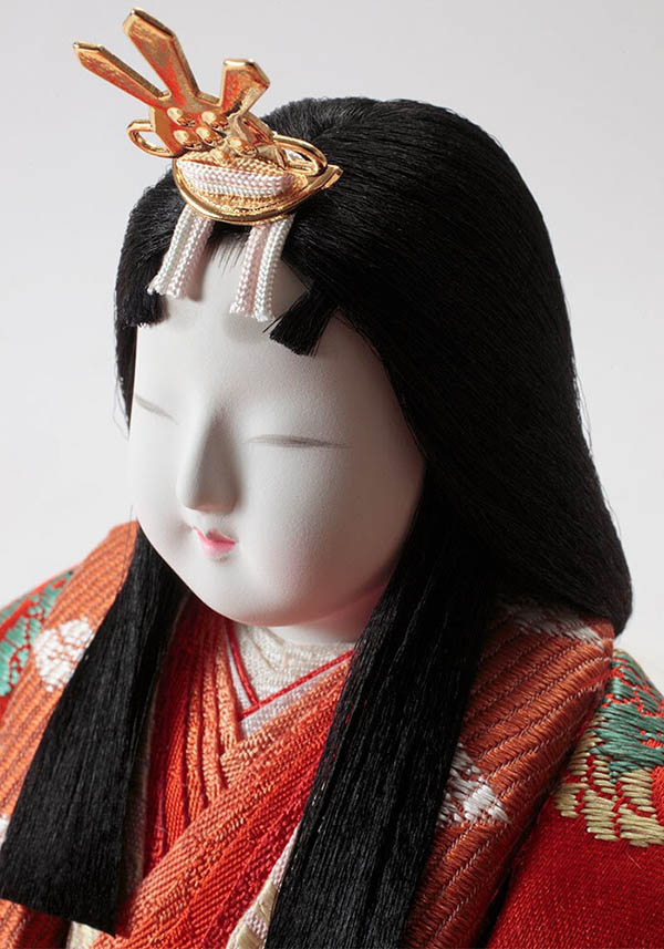 久月　 雛人形　真多呂作 瑞鳳雛 木目込 親王飾り 正絹 黄櫨染 久月監製　詳細画像