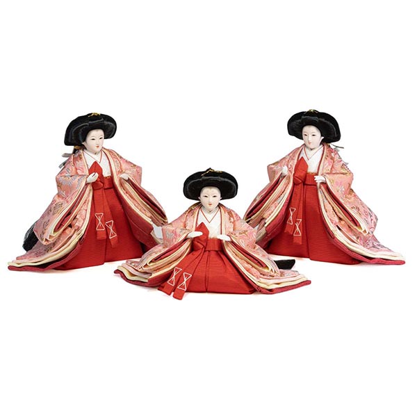 　吉徳　雛人形　芥子親王 柳官女 五人飾り 三段収納飾り 花ひいな （引き出し式収納箱）　詳細画像
