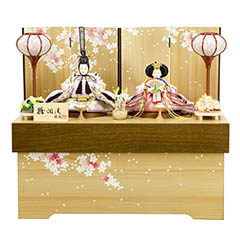 雛人形: 雛爛漫 京十三番親王 木目桜ちらし かぶせ式収納箱