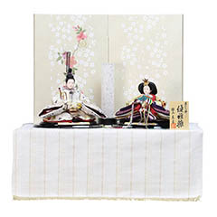 雛人形: 優雅 白夢桜ｍｉｎｉ 芥子親王 収納飾り