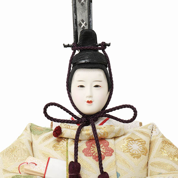 フジキ　 雛人形　優香作 衣裳着 京十二番親王 四曲紅溜塗雅しだれ桜屏風 紅溜塗飾り台　詳細画像
