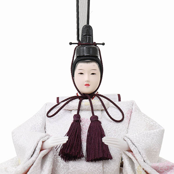 フジキ　 雛人形　雅泉作 衣裳着 芥子親王 三曲変変則彩月屏風 金ラメ 飾り台　詳細画像