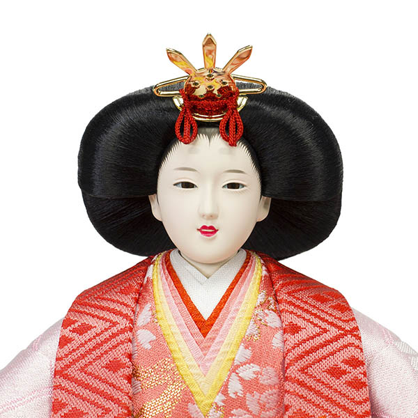 フジキ　 雛人形　恵翠作 衣裳着 三五親王 三曲雪輪におぼろ桜屏風 飾り台　詳細画像