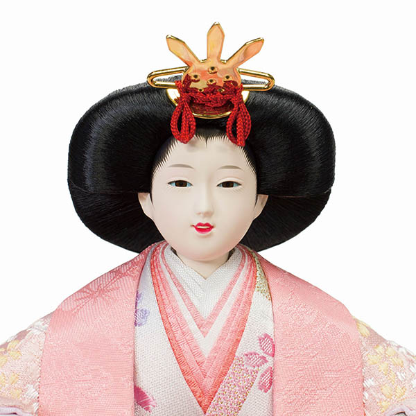 フジキ　 雛人形　雅泉作 衣裳着 芥子親王 三曲塗桐刺繍屏風 飾り台　詳細画像