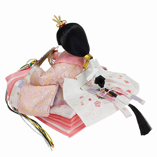 フジキ　 雛人形　雅泉作 衣裳着 芥子親王 三曲塗桐刺繍屏風 飾り台　詳細画像