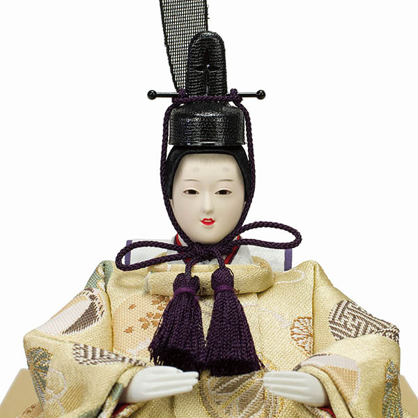 フジキ　 雛人形　紙音 衣裳着 柳小親王 紅溜塗金ライン屏風 飾り台　詳細画像