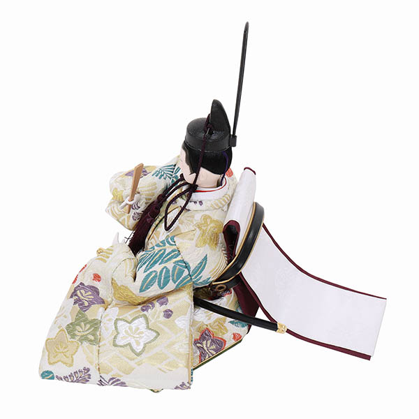 フジキ　 雛人形　恵翠作 衣裳着 京十一番親王 三曲変則新古代屏風 木製 飾り台　詳細画像