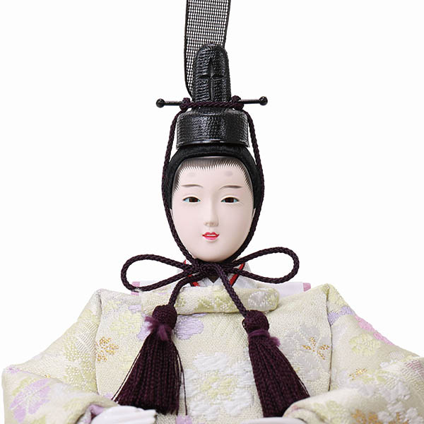フジキ　 雛人形　紙音 衣裳着 小芥子親王 アクリル椿衝立 檜製 飾り台　詳細画像