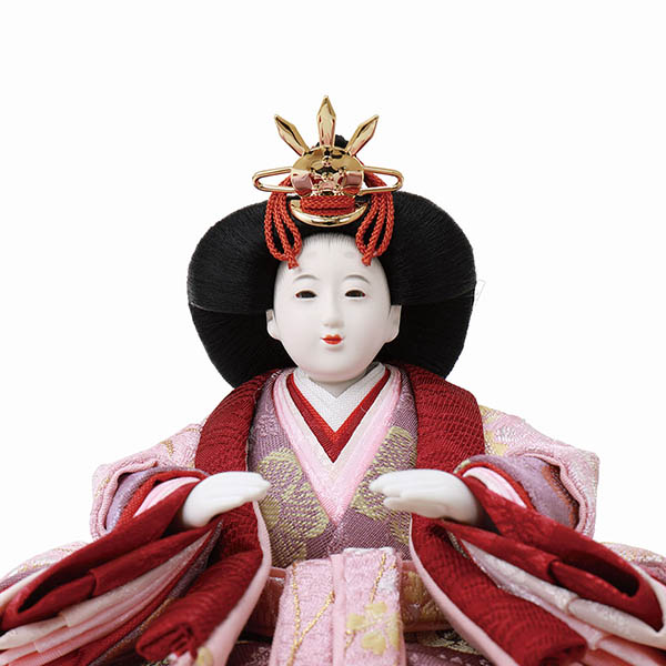 フジキ　 雛人形　紙音 衣裳着 京十四番親王 紅溜塗金ライン かぶせ式収納箱　詳細画像