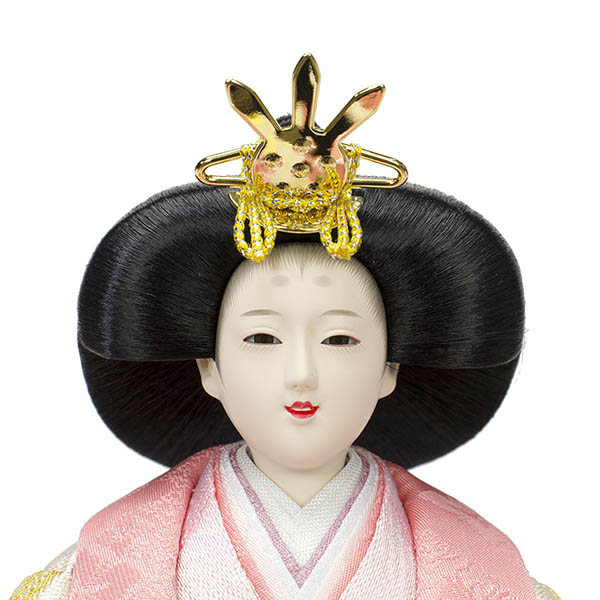 フジキ　 雛人形　雅泉作 衣裳着 京十三番親王 二曲一双木目桜ちらし屏風 かぶせ式収納箱　詳細画像