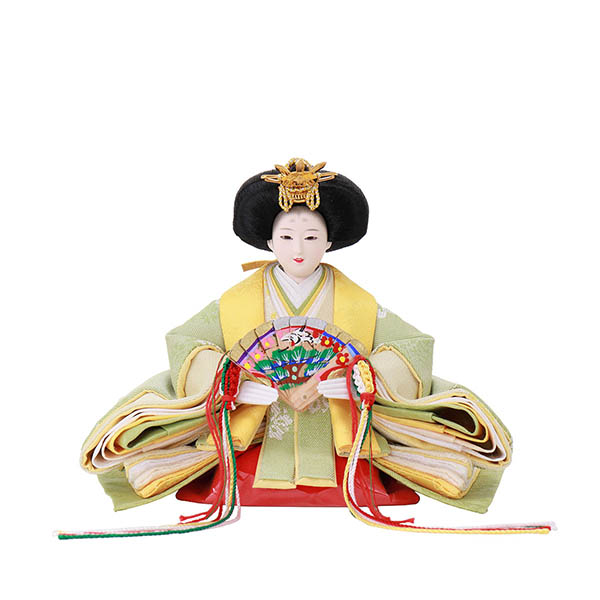 フジキ　 雛人形　紙音 衣裳着 柳親王 三曲小花刺繍 かぶせ式収納箱　詳細画像