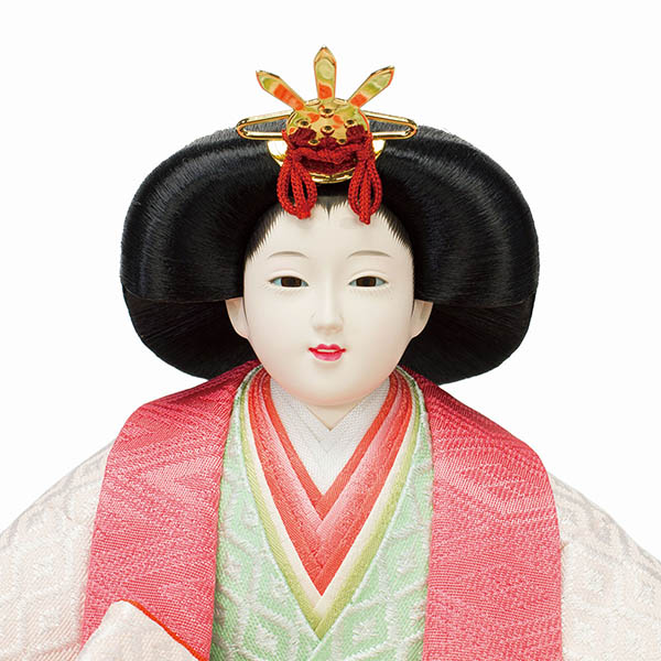 フジキ　 雛人形　恵翠作 衣裳着 三五親王 刺繍輪桜屏風 引き出し式収納箱　詳細画像