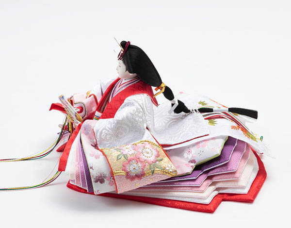 久月　 雛人形　飯塚孝作 衣裳着 親王飾り 金駒刺繍 三五親王 木目 木胴木手 久月監製　詳細画像
