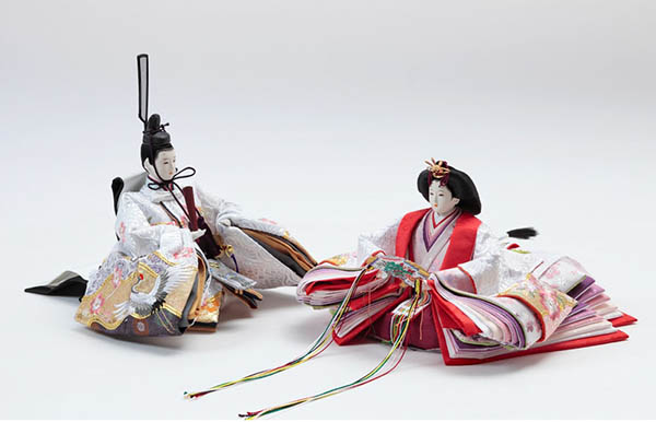 久月　 雛人形　飯塚孝作 衣裳着 親王飾り 金駒刺繍 三五親王 木目 木胴木手 久月監製　詳細画像