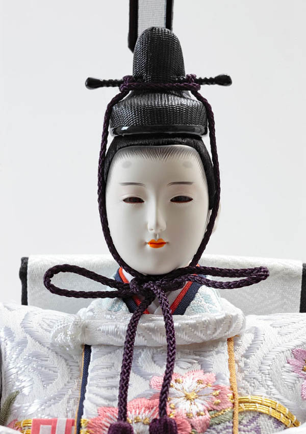 久月　 雛人形　飯塚孝作 衣裳着 親王飾り 金駒刺繍 三五親王 木目 木胴木手 久月監製　詳細画像