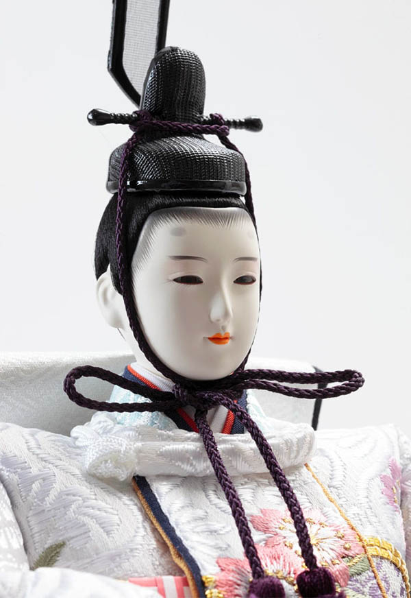 久月　 雛人形　飯塚孝作 衣裳着 親王飾り 金駒刺繍 三五親王 木目 木胴木手 久月監製　詳細画像