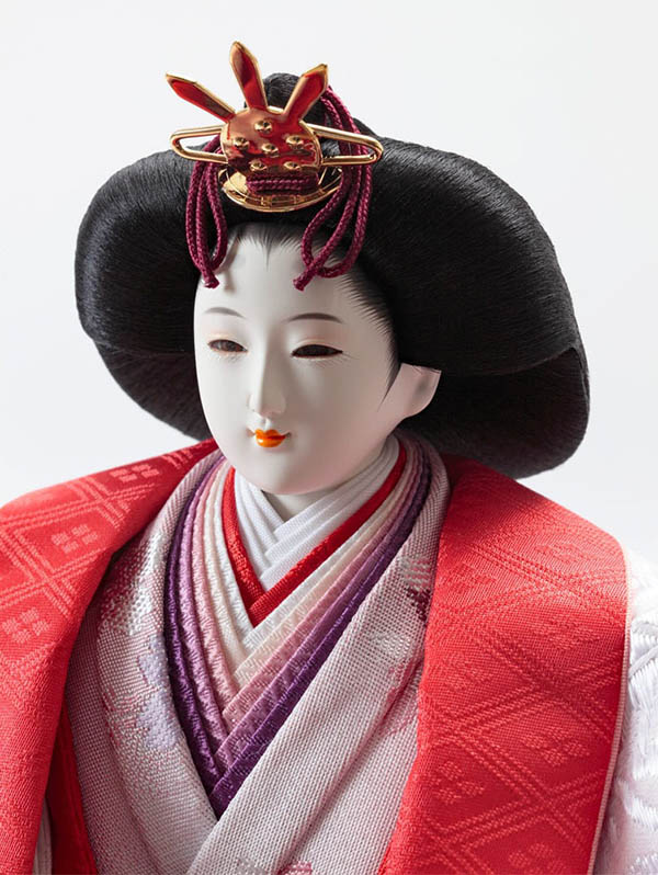 久月　 雛人形　飯塚孝作 衣裳着 親王飾り 金駒刺繍 三五親王 木目 木胴木手 久月監製　詳細画像