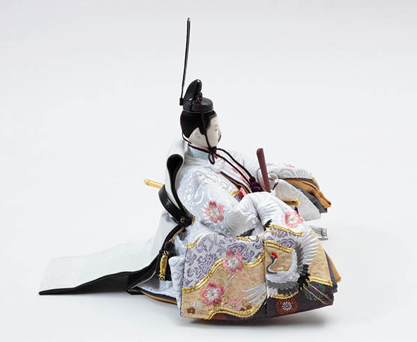 久月　 雛人形　飯塚孝作 衣裳着 親王飾り 金駒刺繍 三五親王 木目 木胴木手 久月監製　詳細画像