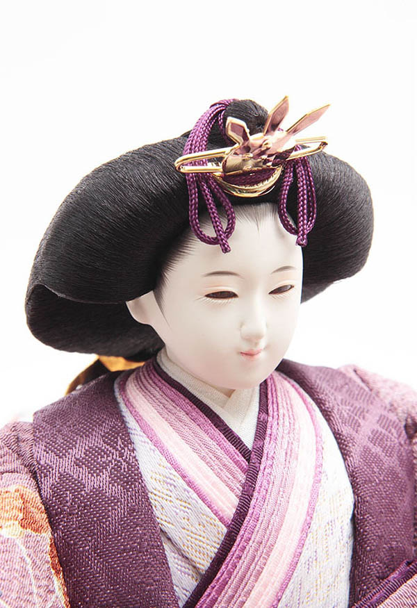 久月　 雛人形　二世光匠作 衣裳着 親王飾り 友禅 京十一番親王 白木 木目 久月監製　詳細画像