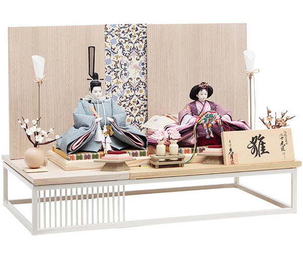 久月　 雛人形　二世光匠作 衣裳着 親王飾り 友禅 京十一番親王 白木 木目 久月監製　詳細画像