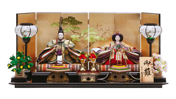 平安桂甫作 衣裳着 親王飾り 正絹 京九番親王 久月監製 【D-35】