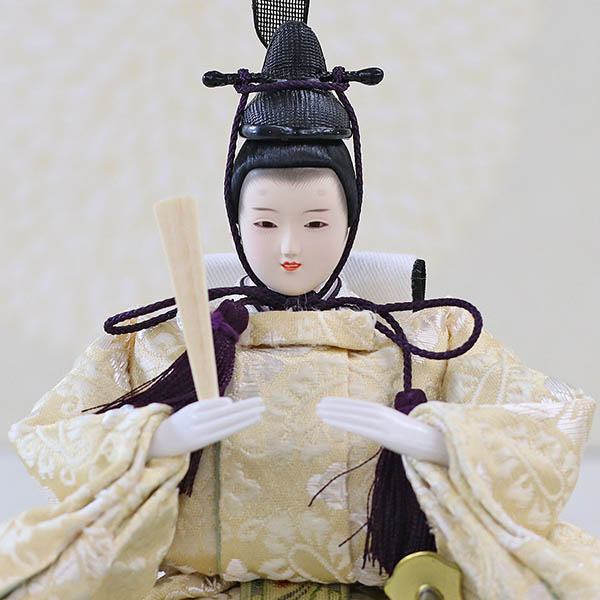 久月　 雛人形　久月 衣裳着 小芥子 親王 木目 収納飾り　詳細画像