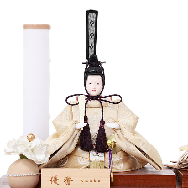 雛人形 フジキ 優香作 衣裳着 京十三番親王 アレンジフラワー 茶木目 アクリルケース飾り 詳細画像 フジキ 雛人形 優香作 衣裳着 京十三番親王 アレンジフラワー 茶木目 アクリルケース飾り 詳細画像