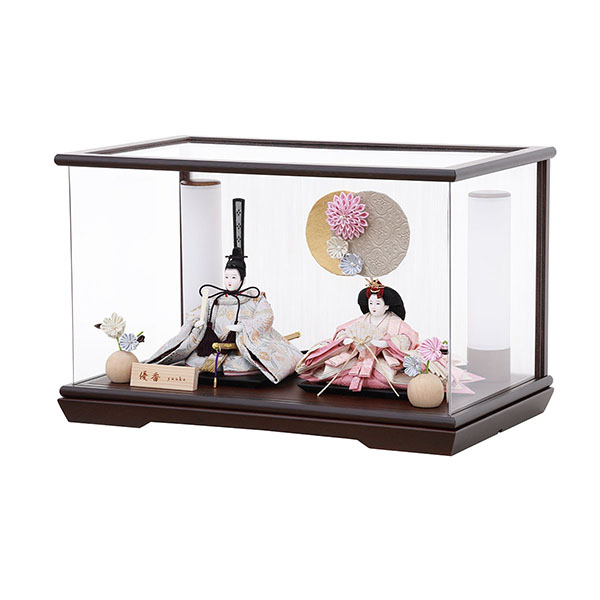 雛人形 フジキ 優香作 衣裳着 京十三番親王 つまみ細工 鉄刀木 アクリルケース飾り 詳細画像 フジキ 雛人形 優香作 衣裳着 京十三番親王 つまみ細工 鉄刀木 アクリルケース飾り 詳細画像