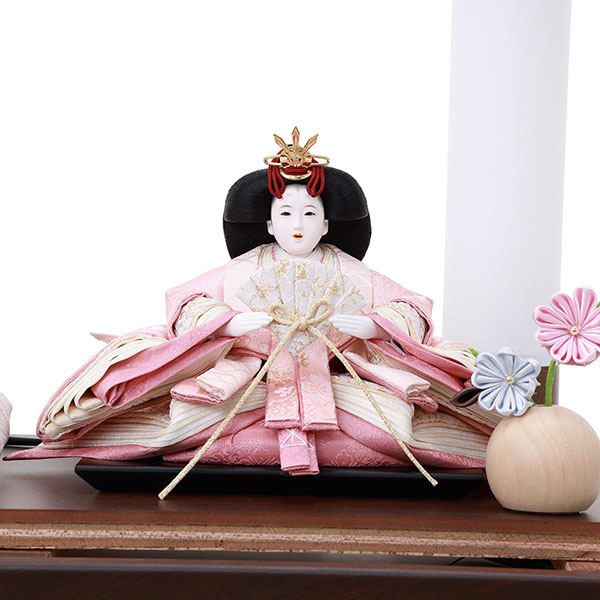 雛人形 フジキ 優香作 衣裳着 京十三番親王 つまみ細工 鉄刀木 アクリルケース飾り 詳細画像 フジキ 雛人形 優香作 衣裳着 京十三番親王 つまみ細工 鉄刀木 アクリルケース飾り 詳細画像