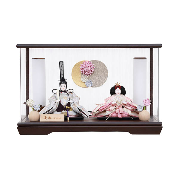 優香作 衣裳着 京十三番親王 つまみ細工 鉄刀木 アクリルケース飾り