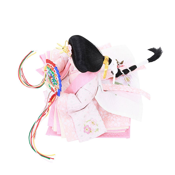 フジキ　 雛人形　紙音 衣裳着 三曲輪桜刺繍屏風 収納箱飾り　詳細画像
