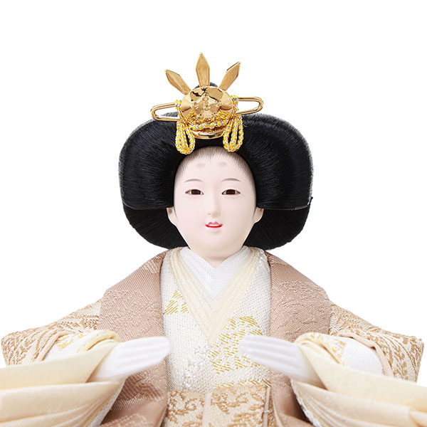 フジキ　 雛人形　紙音 衣裳着 柳親王 二曲麻の葉屏風 花梨 収納箱飾り　詳細画像