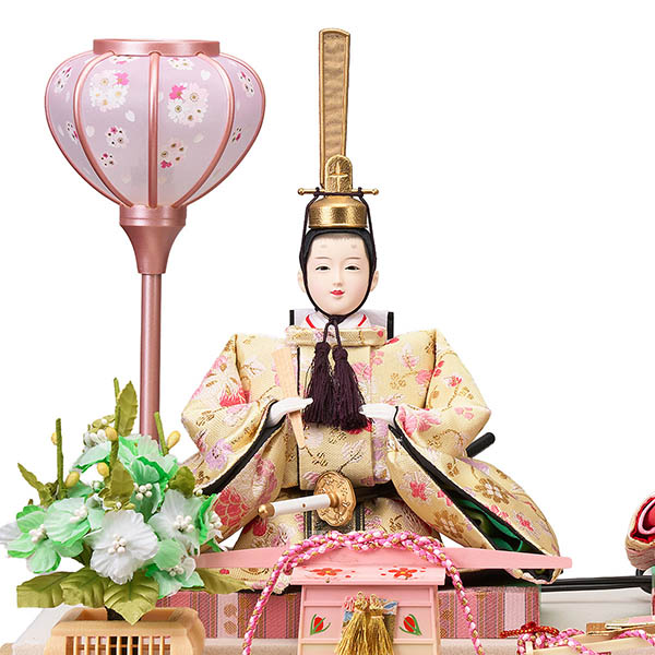 藤翁　 雛人形　結芽 三五親王飾り 白木 木目 栓欅六角 アクリルケース　詳細画像