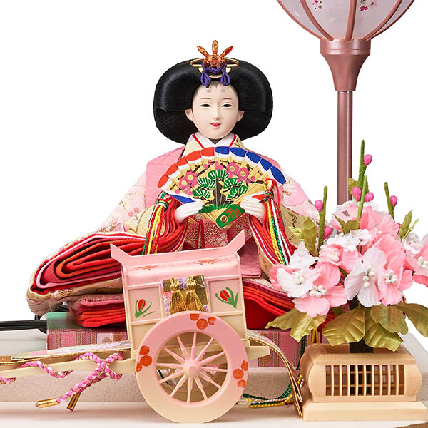 藤翁　 雛人形　結芽 三五親王飾り 白木 木目 栓欅六角 アクリルケース　詳細画像