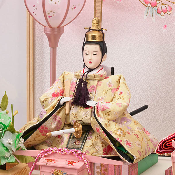 藤翁　 雛人形　結芽 三五親王飾り 白木 木目 栓欅六角 アクリルケース　詳細画像