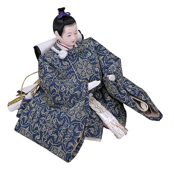 平安豊久　 雛人形　ゆか 芥子親王 平飾り モカ 二曲刺繍屏風　詳細画像